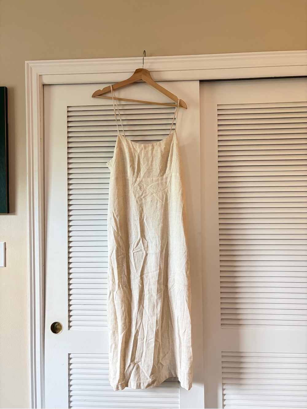 BE COOL Cream Maxi Slip Dress with Spaghetti Straps